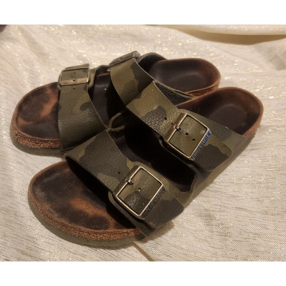 Birkenstock Slip On Buckle Sandals Slides Green Camo Size 10 Men 8